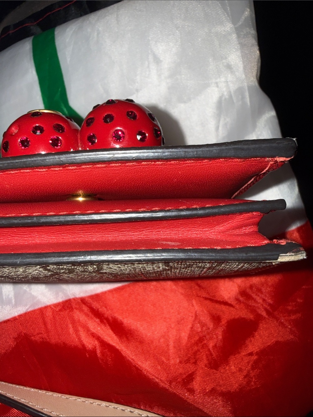 Gucci Beige Wallet with Red Cherry Accent reasonable offers are accepted - Picture 3 of 4